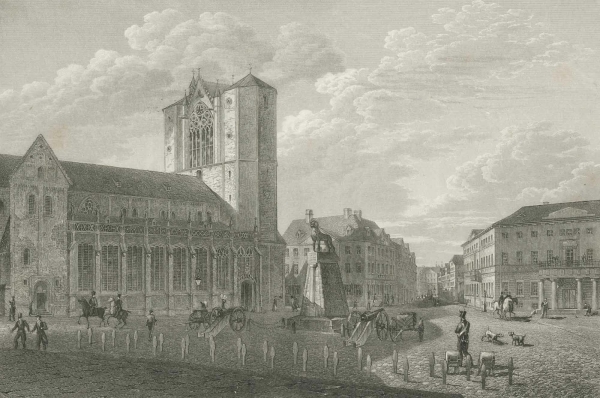 Braunschweig. - Domansicht. - "Der Burgplatz mit der Domkirche zu Braunschweig".