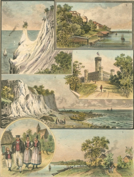 Sassnitz. - Mehransichtenblatt. - "Bilder vom Ostseestrand".