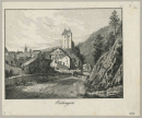 Pfelling (Bogen). - Vedute. - Johann Georg Laminit. - "Pfäling unterhalb Pogenberg an der Donau".