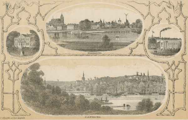 Flensburg. - Mehransichtenblatt - "Flensburg / Rendsburg".