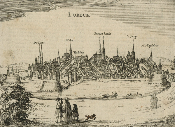 Lübeck. - Vogelschau. - Bertius. - "Lubeck".