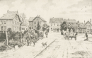 Heikendorf. - Teilansicht. - "Alt-Heikendorf mit der alten Schmiede um 1900".