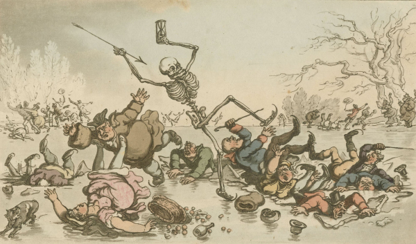 "The English Dance of Death". - Combe & Rowlandson. - "The Skaiters".