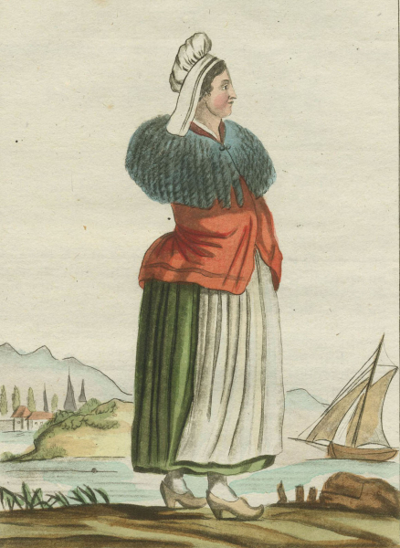 Frankreich. - Trachtendarstellung. - Frau von Sables dOlonne. - "Femme des Sables dOlonne.".