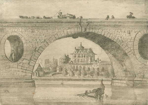 Weimar. - Teilansicht. - Wilhelm Richter. - "Ilm-Brücke".