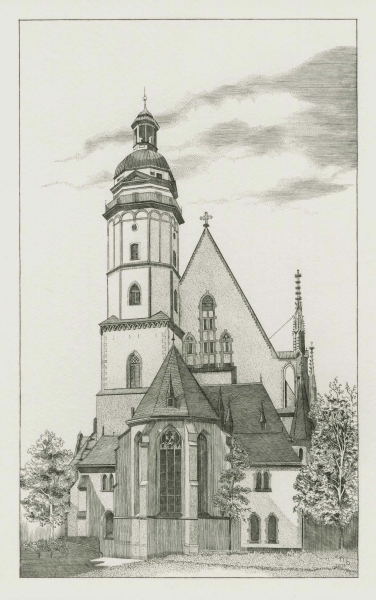 Leipzig. - Margot Bitzer. - "Leipzig. Thomaskirche".