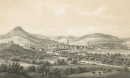 Reutlingen. - Panoramaansicht. - "Reutlingen und Achalm".