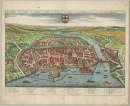 Konstanz. - Vogelschau. - Merian. - "Eigentliche Contrafactur der Statt Costantz am Bodensee (...).".