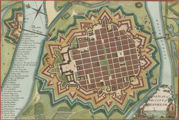 Mannheim. - Karte. - "A plan of the city of Manheim.".