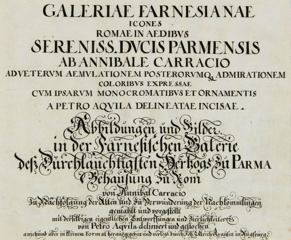 Remshard, Karl. - "Titelblatt Galeriae Farnesianae".