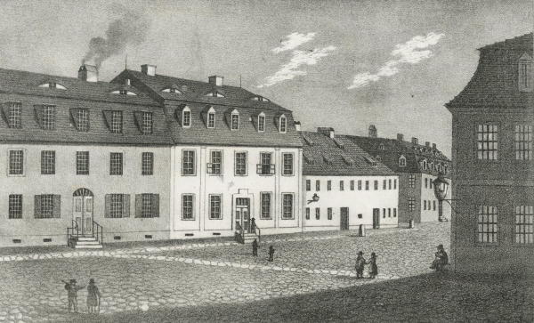 Herrnhut. - Gebäudeansicht. - "Knaben-Schule in Herrnhut.".