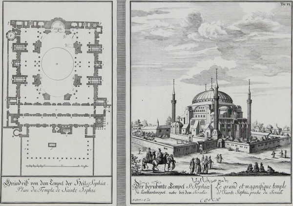 Türkei - Istanbul - "Hagia Sophia" Grundriss und Ansicht