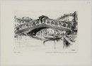 Venedig. - Teilansicht. - Paul Geissler. - "Rialtobrücke.".