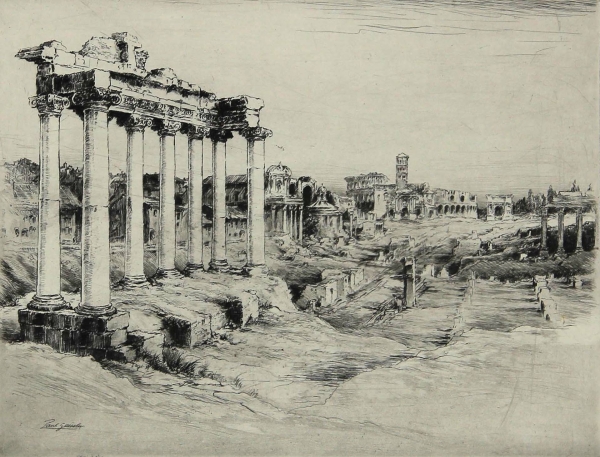 Rom. - Teilansicht. - Paul Geissler. - "Forum Romanum".