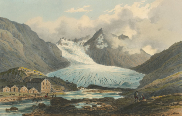 Rhonegletscher. - Gesamtansicht. - "Glacier du Rhone au mont Furca".