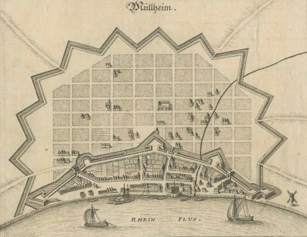 Mülheim (Köln). - Karte. - Merian. - "Müllheim".