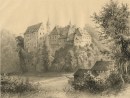 Lohmen (Sächsische Schweiz). - Schlossansicht. - Lithographie um 1860.