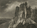 Bastei (Sächsische Schweiz). - Teilansicht. - Ludwig Schütze. - "Die Bastey in der sächs. Schweitz".