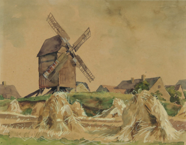 Lipus, Rudolf. - "Windmühle im Leipziger Land".