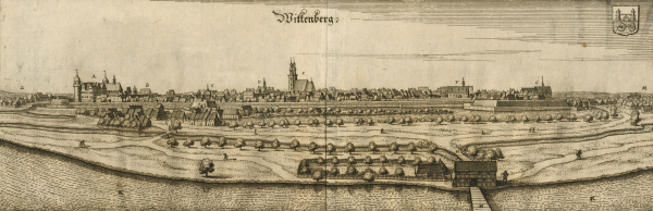 Lutherstadt Wittenberg. - Gesamtansicht. - Merian. - "Wittenberg".