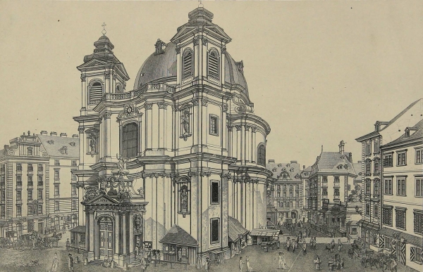 Wien. - "Ansicht des Platzes und der Kirche von St. Peter".