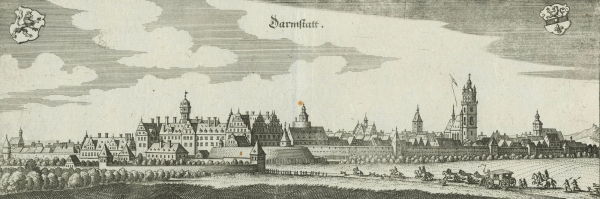 Darmstadt. - Gesamtansicht. - Merian. - "Darmstatt".