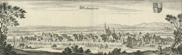 Wachenheim an der Weinstraße. - Gesamtansicht. - Merian. - "Wachenheim".