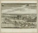 Hamburg-Harburg. - Panoramaansicht. - Merian. - "Prospect und Festung Harburg".