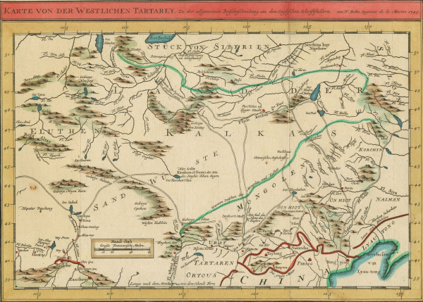 Mongolei. - Wüste Gobi. - "Karte von der Westlichen Tartarey".