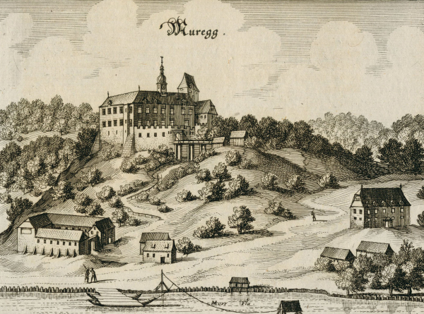 Mureck. - Gesamtansicht. - Merian. - "Muregg".