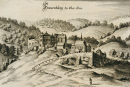 Frauenburg (Unzmarkt-Frauenburg). - Gesamtansicht. - Merian. - "Frauenburg In Ober Steir".